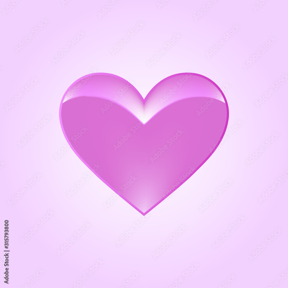 Pink heart as woman breast. Saint Valentine Day. Greeting card