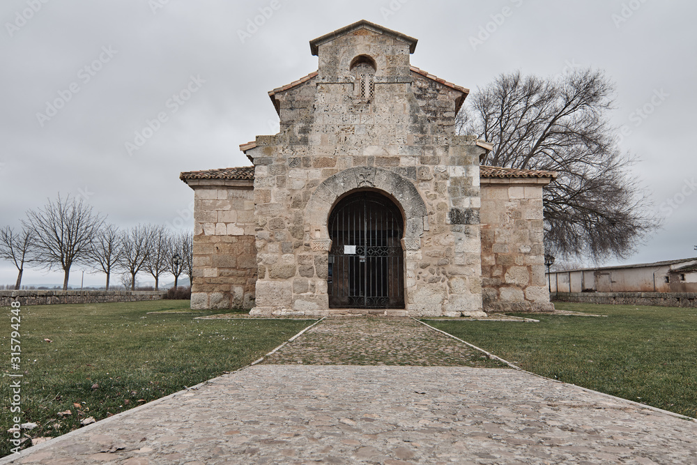 The Church of San Juan Bautista is the first Visigothic monument located in the town of Baños de Cerrato , Palencia Spain a place that was Roman villas 