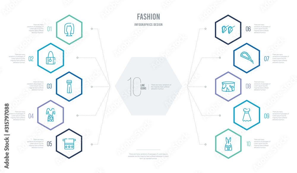 fashion concept business infographic design with 10 hexagon options. outline icons such as cloth, stitching, neck gaiter, tasbih, stud, black and white fashion concept business infographic design with 10 hexagon options. outline icons such as cloth, stitching, neck gaiter, tasbih, stud, black and white