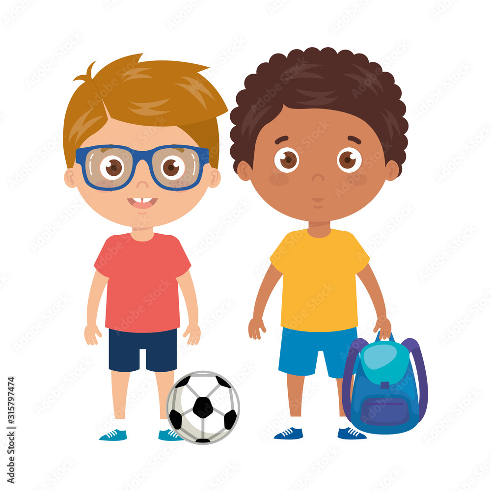 scene of boys standing on white background scene of boys standing on white background