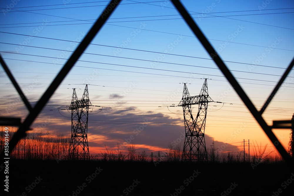 the pylon in the evening