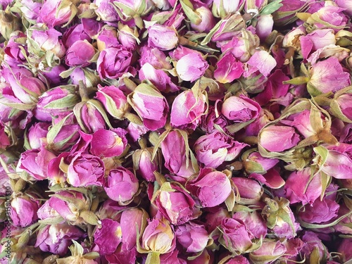 Sultan tea or rose tea sold in market at Iran. herbal tea. Rose dry backgrouand and wallpaper