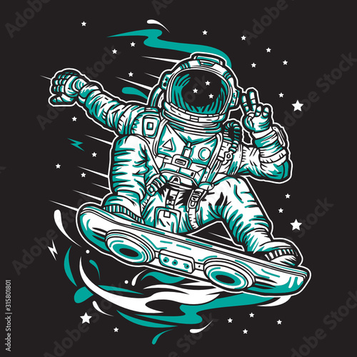 Astronaut Surf in Space