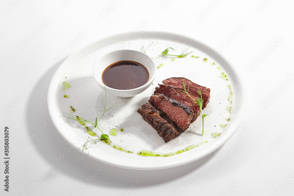 Alternative Grilled Skirt Steak, Well Done Machete Fillet Isolated Alternative Grilled Skirt Steak, Well Done Machete Fillet Isolated