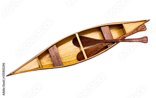 wooden boat isolated on white background