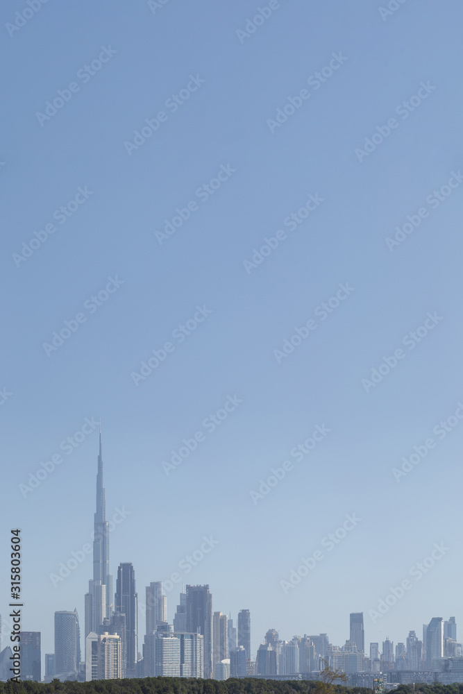 Urban Skyline and cityscape in Dubai UAE.