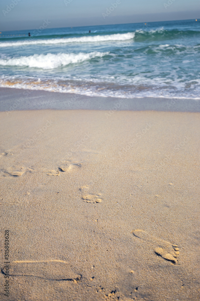 Footprints on the White Beach. Footprints on the White Beach.