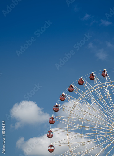 Ferris Wheel With Blue Sky in Okinawa Japan.