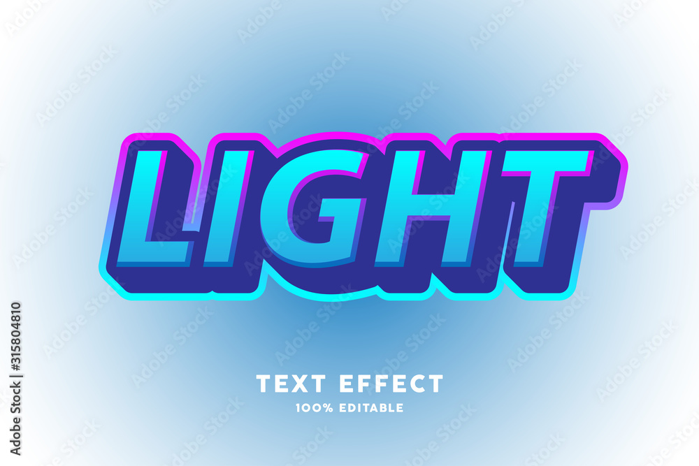 Blue bold with pink blue gradient outline text effect