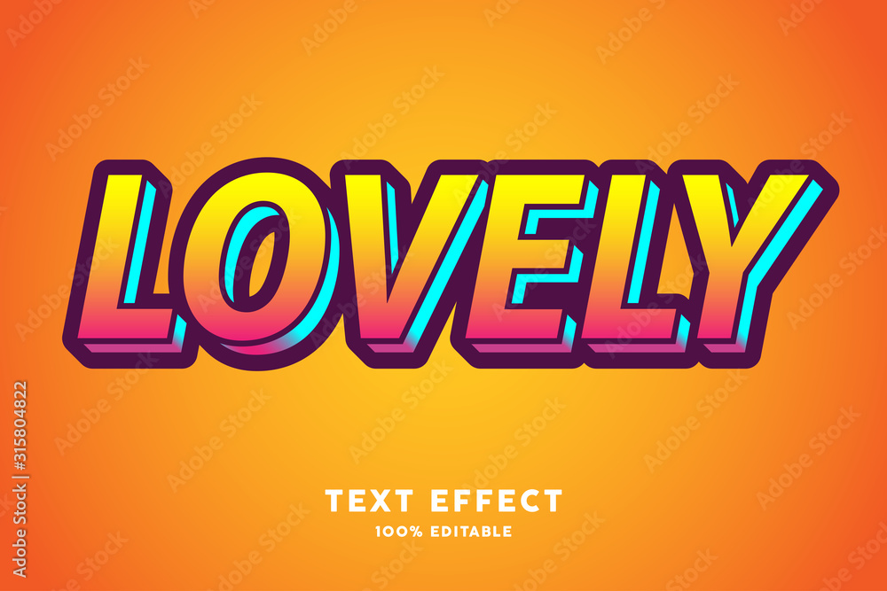 Lovely yellow text effect, editable text effect Lovely yellow text effect, editable text effect