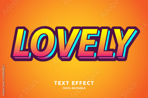Lovely yellow text effect, editable text effect