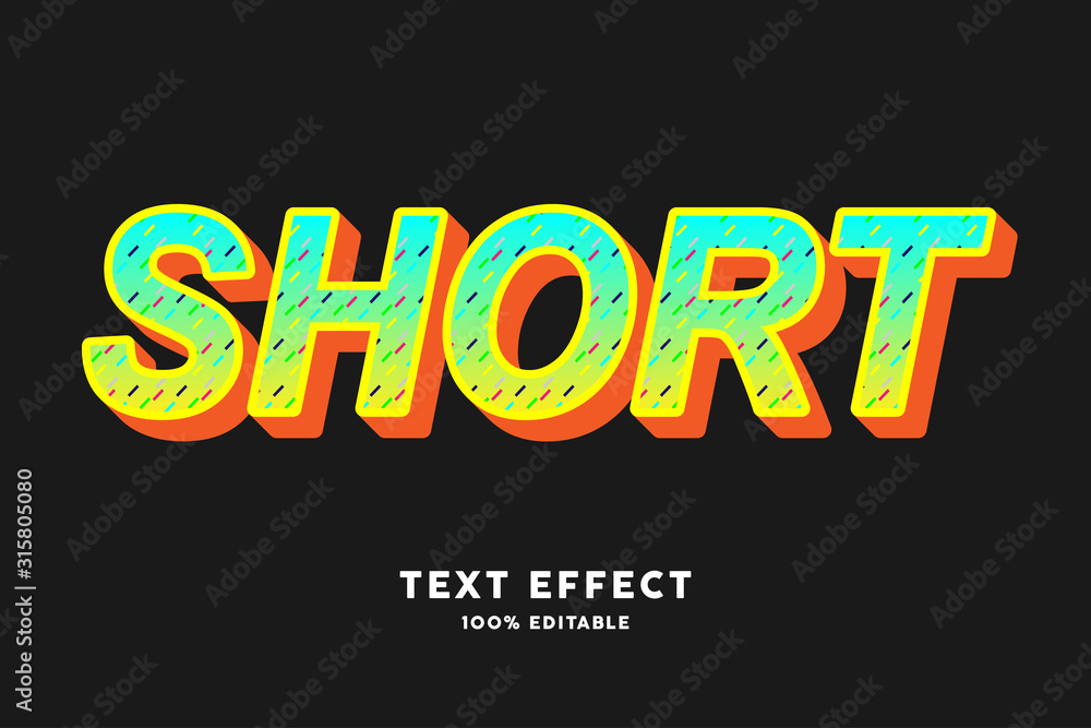 Green yellow pop art style text effect, editable text