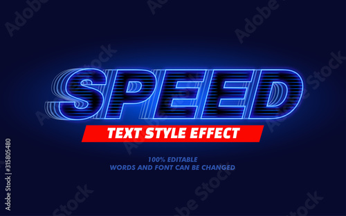 Blue Light Speed Modern Bold Text Style Effect for Movie Headline