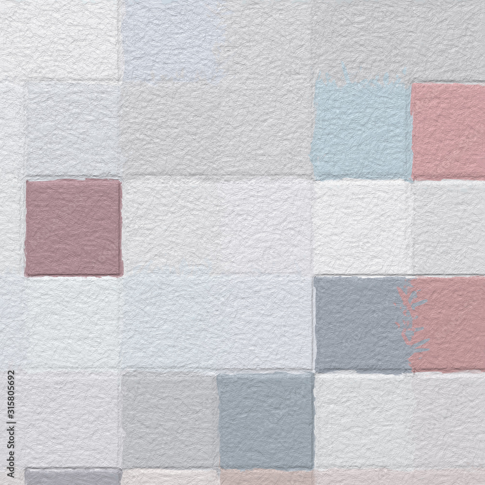 Fototapeta premium Colorful square pattern with a rough texture background. Background texture wall and have copy space for text. Picture for creative wallpaper or design art work.
