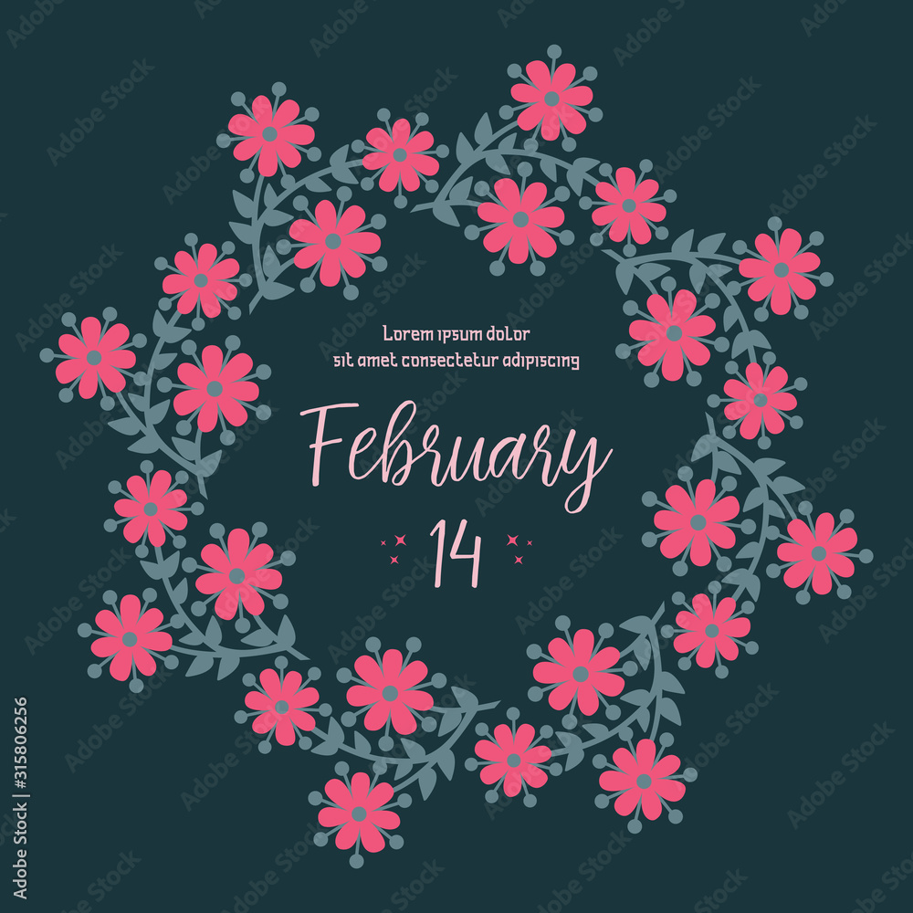 Elegant Ornament of leaf and floral frame, for romantic 14 February greeting card design. Vector Elegant Ornament of leaf and floral frame, for romantic 14 February greeting card design. Vector