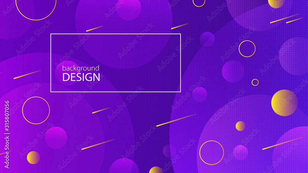 Purple fluid background design. Liquid gradient shapes composition. Futuristic design posters. Fluid background design abstract bubble shapes for print or web on purple background.