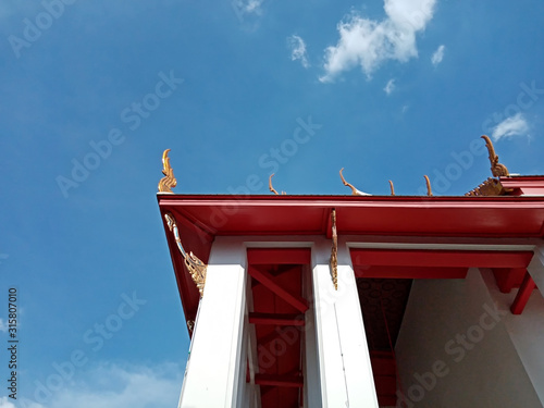 roof of thai temple in thailand