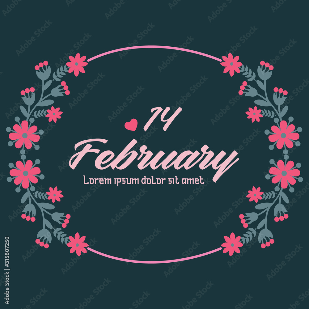 Romantic leaf and wreath frame, for elegant 14 February greeting card design. Vector Romantic leaf and wreath frame, for elegant 14 February greeting card design. Vector