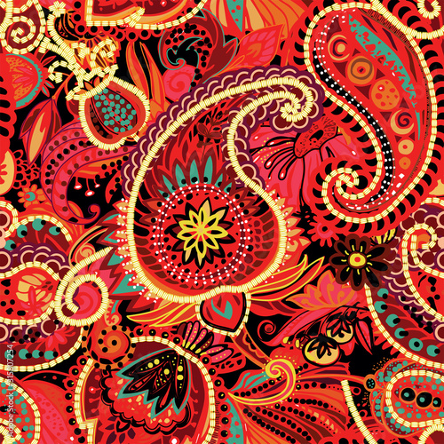 Original traditional oriental vintage paisley pattern in a modern version.