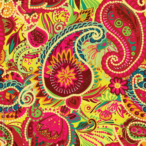 Original traditional oriental vintage paisley pattern in a modern version.