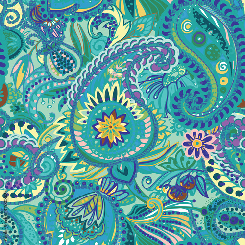 Original traditional oriental vintage paisley pattern in a modern version.