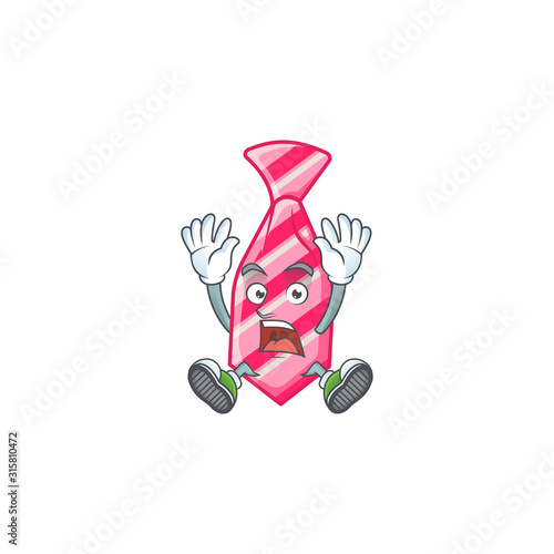 An icon character of pink stripes tie style with shocking gesture