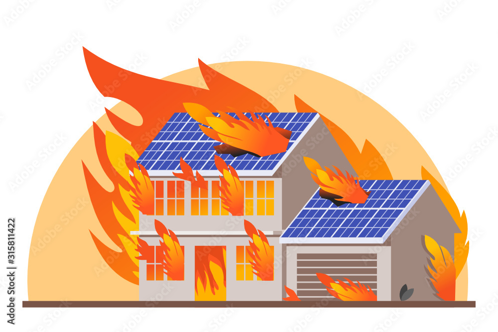 House on fire vector illustration design. A disaster and rescur element.  Can be used for web and mobile development. Suitable for infographic