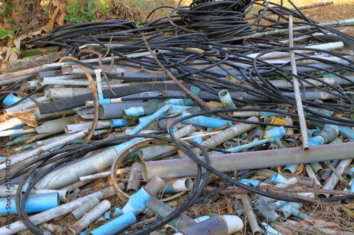 Waste plastic pipes and waste rubber tubes
