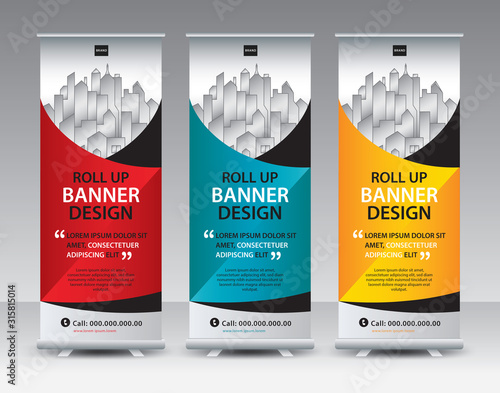 Roll up banner stand template Creative design, Modern Exhibition Advertising, flyer, presentation, pull up, web banner, leaflet, j-flag, x-stand, x-banner, poster, display, vector eps10