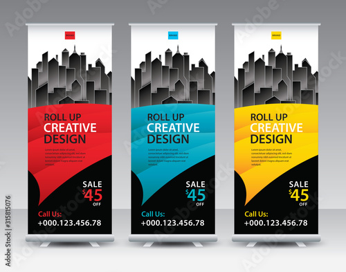 Roll up banner stand template Creative design, Modern Exhibition Advertising, flyer, presentation, pull up, web banner, leaflet, j-flag, x-stand, x-banner, poster, display, vector eps10