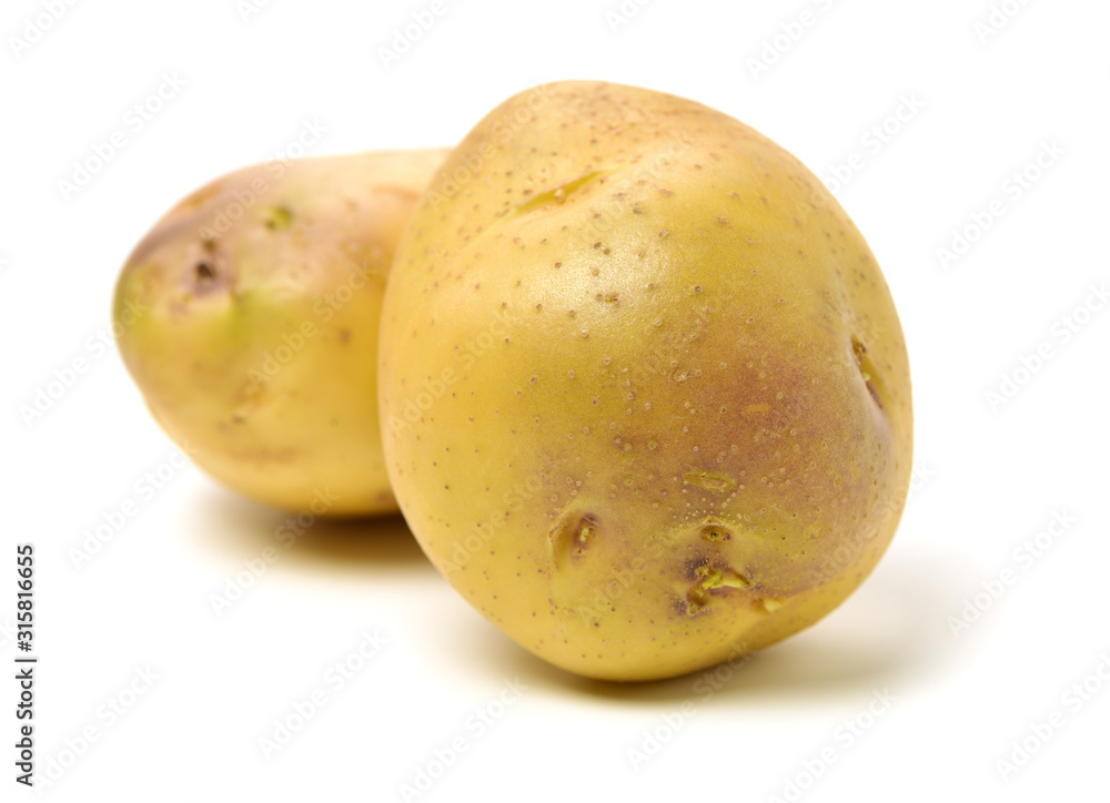 New potato isolated on white background New potato isolated on white background