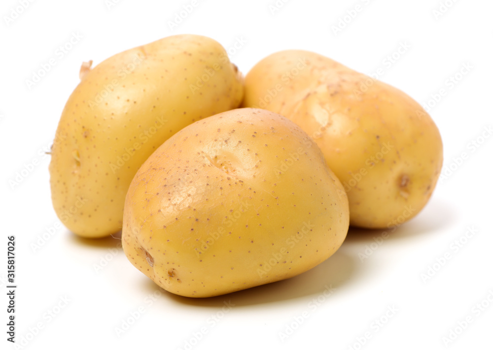 New potato isolated on white background New potato isolated on white background