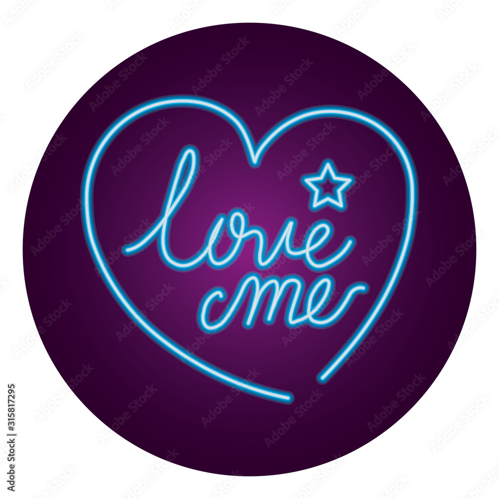 love me lettering with heart and star isolated icon love me lettering with heart and star isolated icon