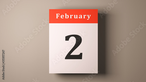 February 2nd Groundhog Day in the USA year calendar pages