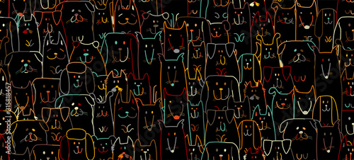 Funny dogs family, seamless pattern for your design