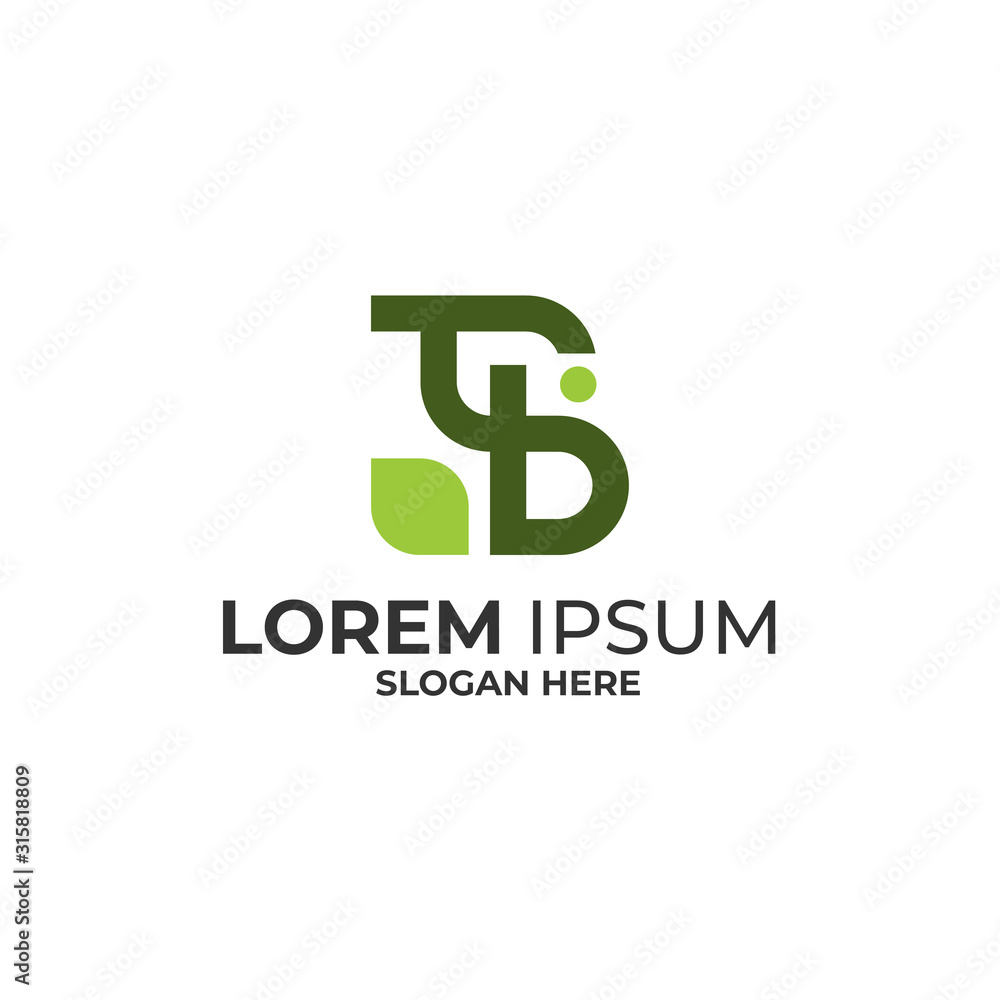 Letter TB Leaf logo Letter TB Leaf logo