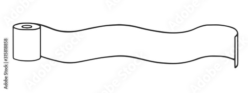 Unwound roll of toilet paper with place for text. Vector illustration