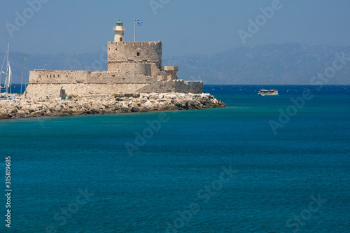 a developing fort with a developing greek flag