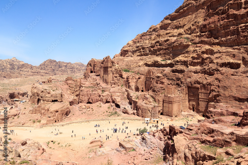Panorama of ancient city of Petra in Jordan Panorama of ancient city of Petra in Jordan