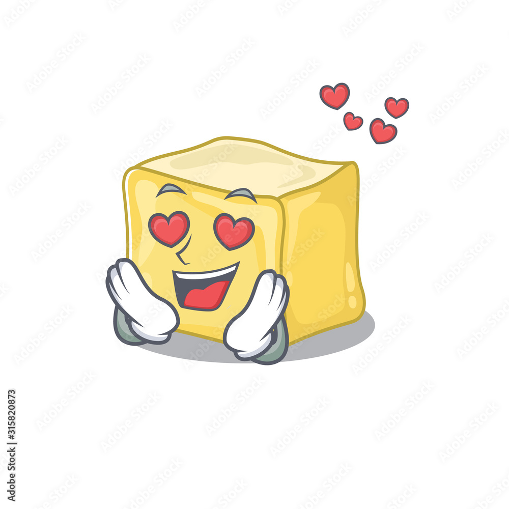 falling in love cute creamy butter cartoon character design Stock Vector |  Adobe Stock