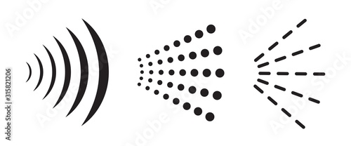 Spray icon set. Water drop hairspray symbol collection. Gas cloud.