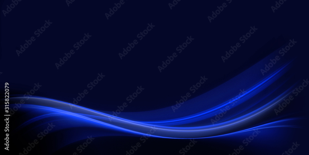 Blue glowing fractal wave on a dark background Blue glowing fractal wave on a dark background