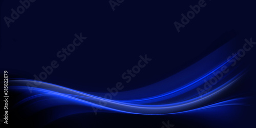Blue glowing fractal wave on a dark background