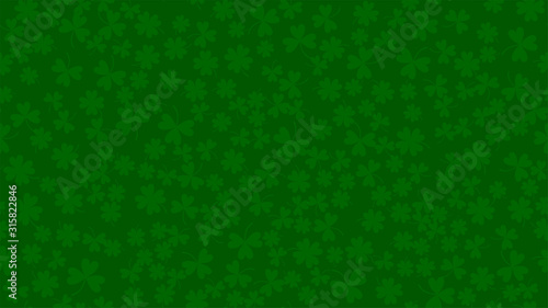 Green background for St. Patrick's day in abstract style. Fresh backdrop with clower leaves. Background St. Patrick's day, great design for any purposes. Irish green holiday party.