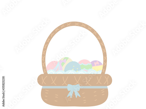 Many Easter eggs in a basket