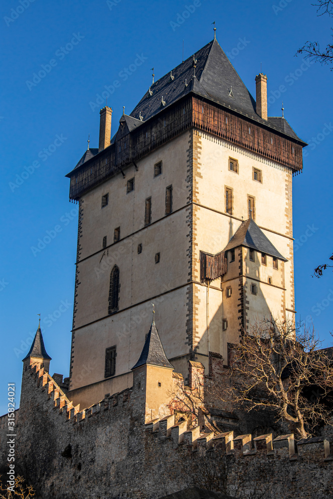 Fototapeta premium Highest tower of Karlstejn castle