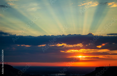 Dramatic sunrise from Lookout Mountain, Golden, Colorado