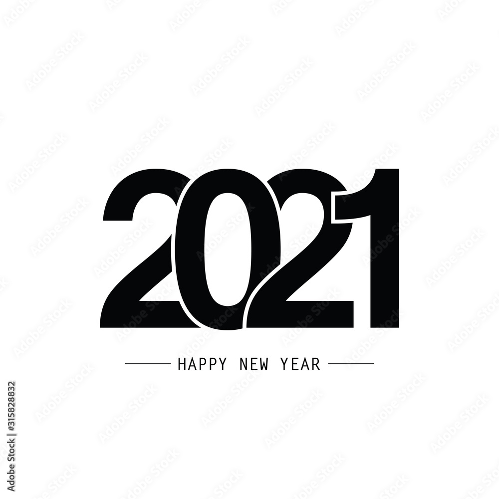 Happy New Year 2021 Text Design. Vector Eps 10 Happy New Year 2021 Text Design. Vector Eps 10