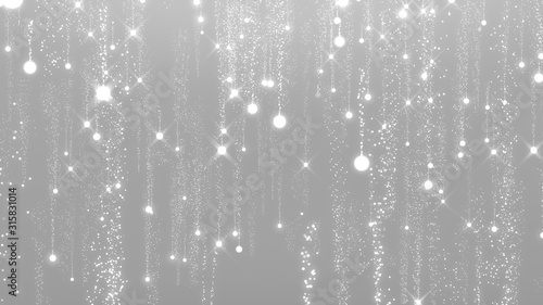 abstract white silver magic light trail particle dust glittering background camera fly through sparkling star