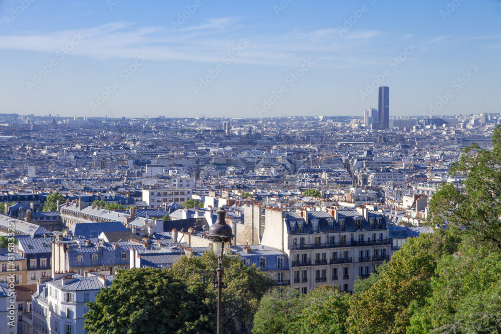 Aerial view of Paris from the Butte Montmartre